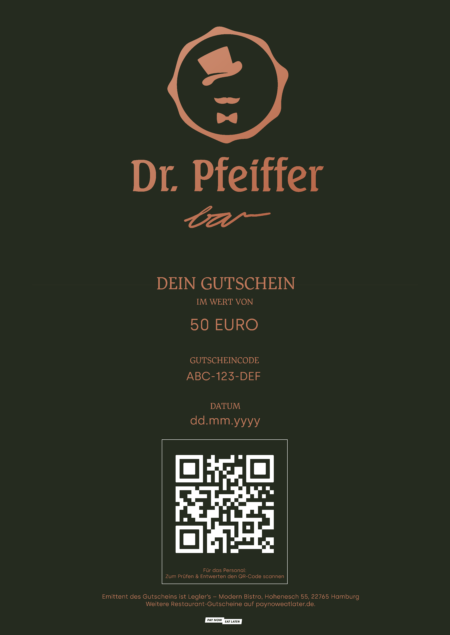 Restaurant-Gutschein für Bar Dr. Pfeiffer