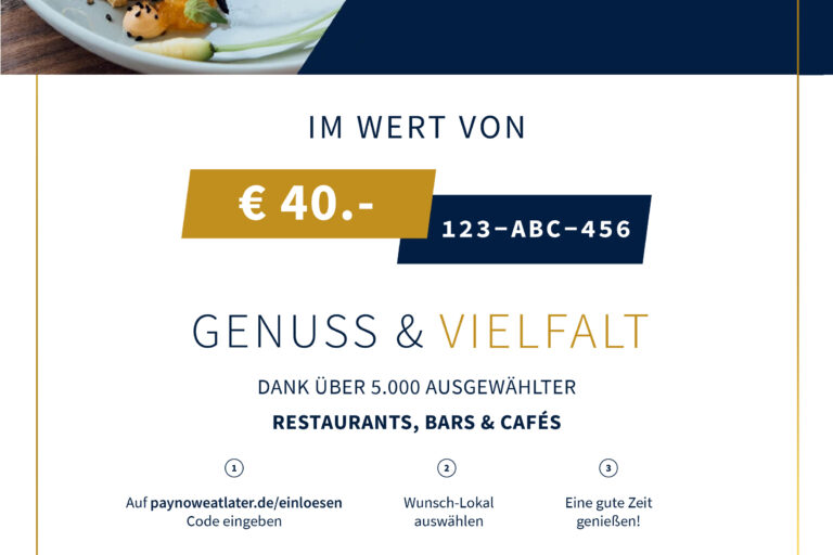Restaurant Gutschein für Geschenkgutschein