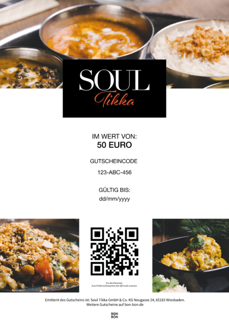Restaurant-Gutschein für Soul Tikka