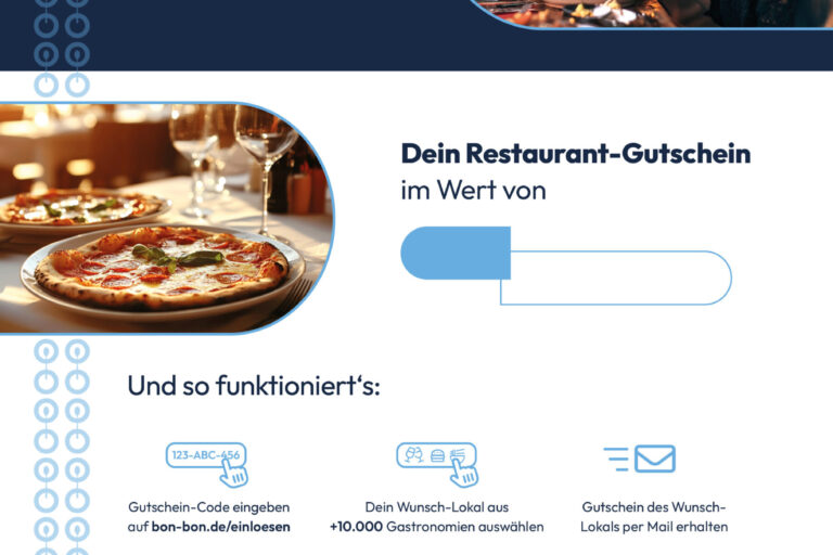 Restaurant Gutschein für BON BON Universalgutschein für Restaurants