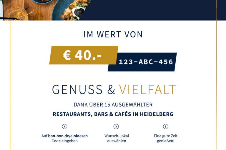 Restaurant Gutschein für Restaurantgutschein für Heidelberg
