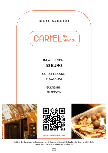 Restaurant-Gutschein für Carmel by Kapara