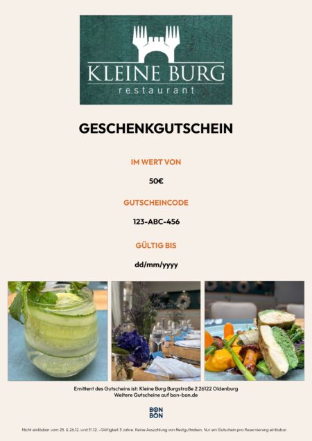 Restaurant-Gutschein für Kleine Burg