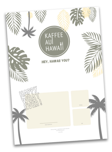 Restaurant-Gutschein für Kaffee auf Hawaii