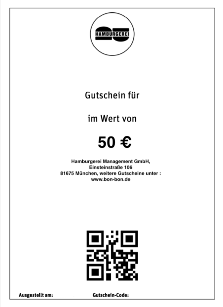 Restaurant-Gutschein für Hamburgerei ZWEI Haidhausen