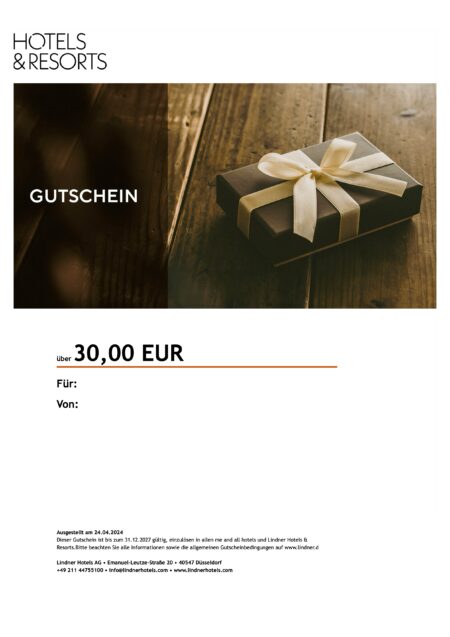 Restaurant-Gutschein für Lindner Hotels, Resorts & Restaurants
