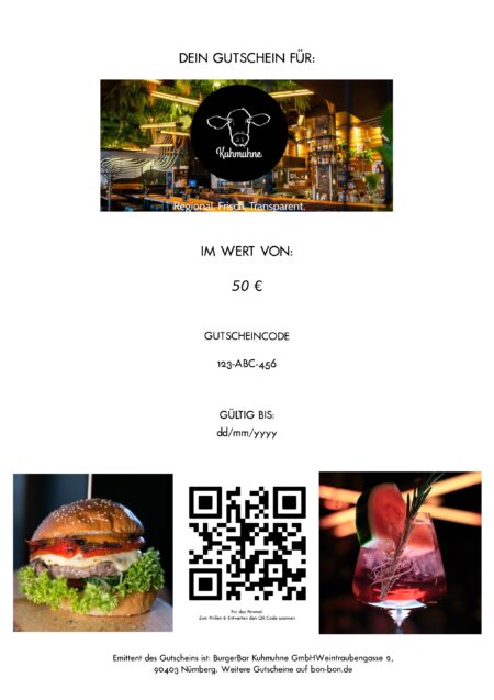 Restaurant-Gutschein für Kuhmuhne Burger Bar