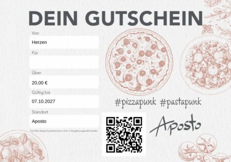 Restaurant-Gutschein für Aposto