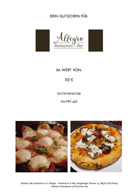 Restaurant-Gutschein für Allegro Restaurant & Bar