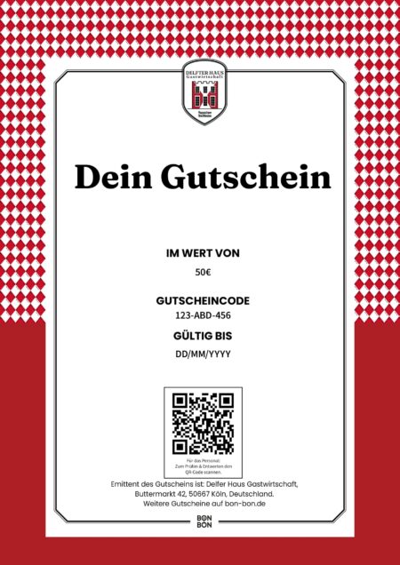 Restaurant-Gutschein für Delfter Haus