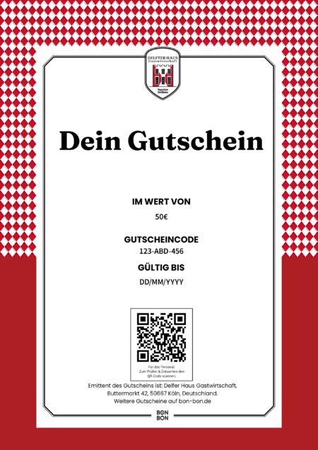 Restaurant-Gutschein für Delfter Haus