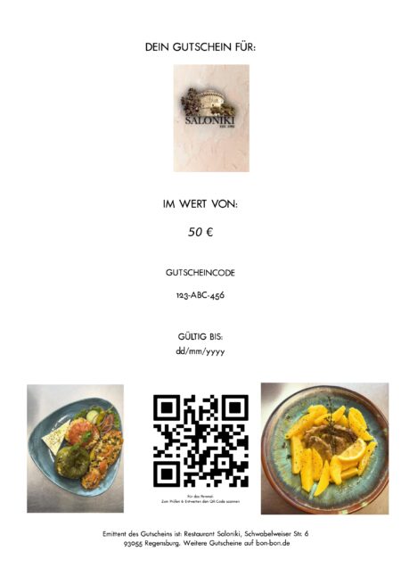 Restaurant-Gutschein für Saloniki
