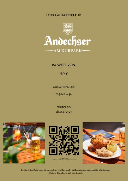 Restaurant-Gutschein für Andechser am Kurpark
