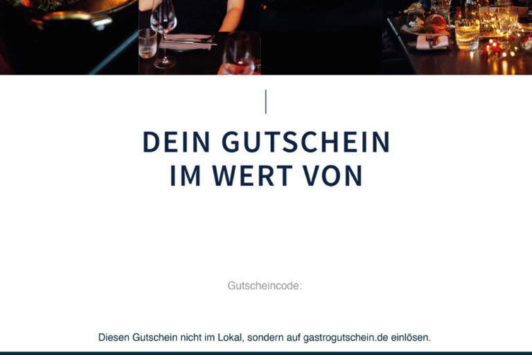 Restaurant Gutschein für Gastrogutschein