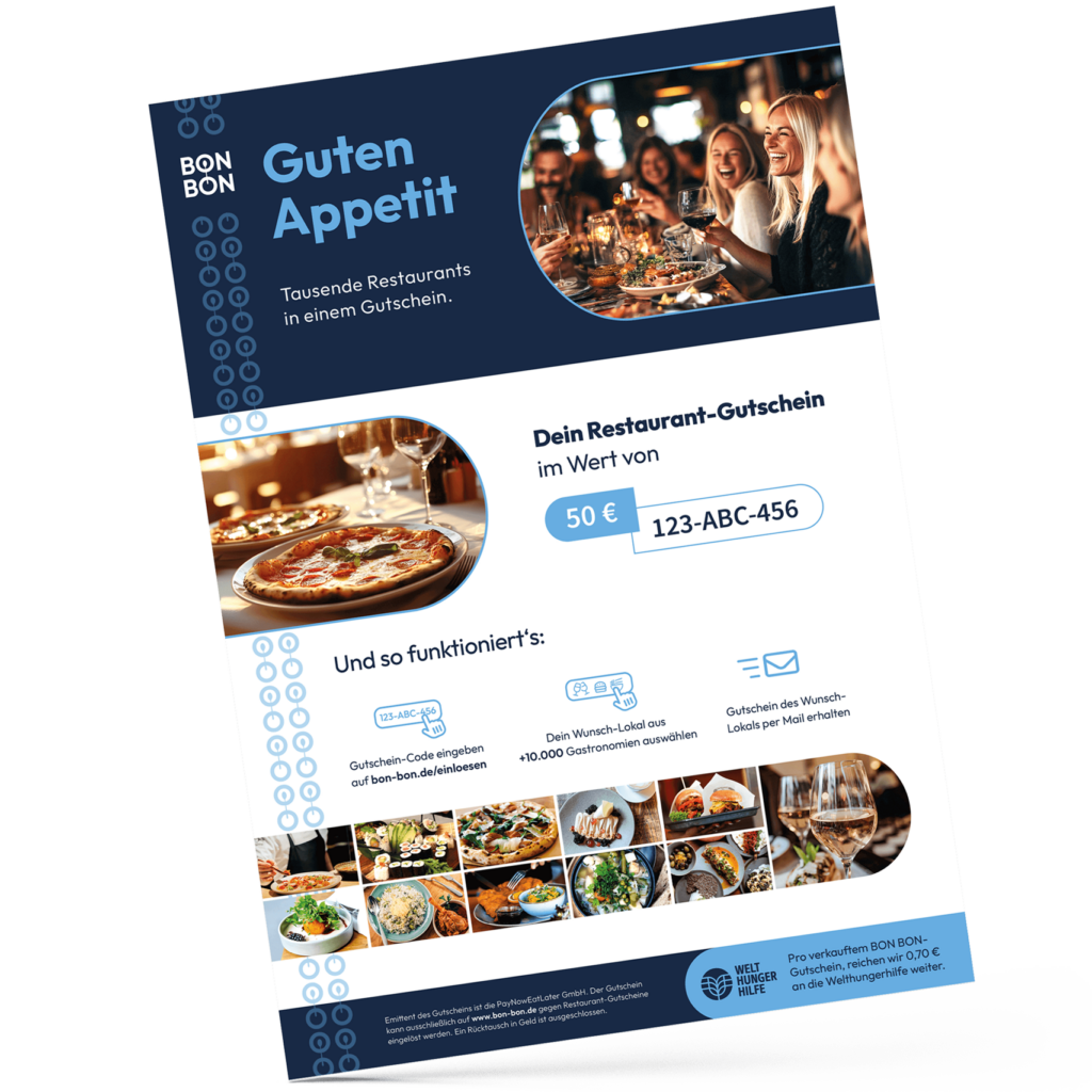 Restaurant Gutschein Geschenk für Frau