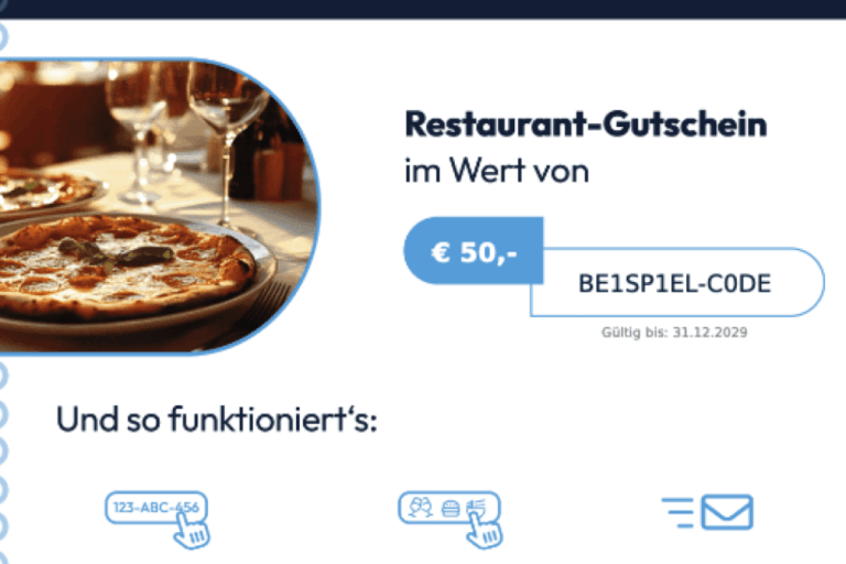 Restaurant Gutschein für Geschenkgutschein Vattenfall-Aktion