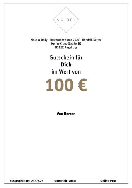 Restaurant-Gutschein für Nose & Belly
