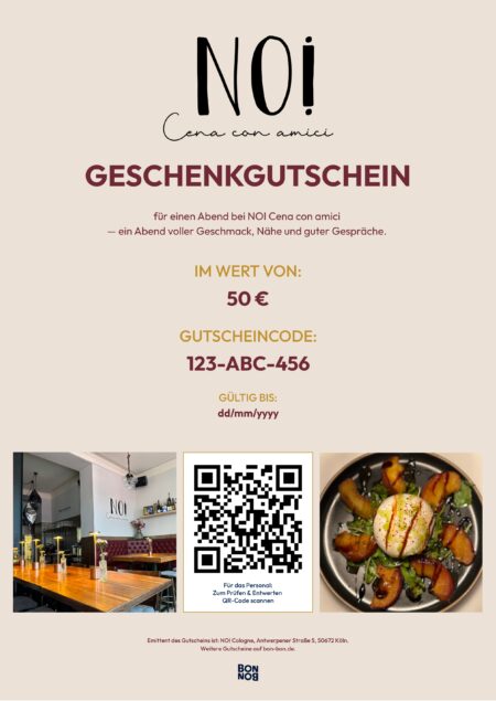 Restaurant-Gutschein für NOI Cologne
