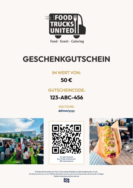 Restaurant-Gutschein für Food Trucks United