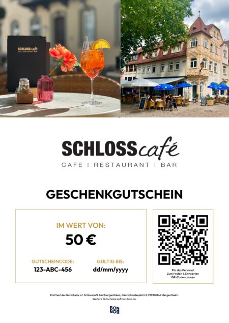 Restaurant-Gutschein für Schlosscafé Bad Mergentheim