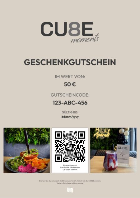 Restaurant-Gutschein für CU8E moments