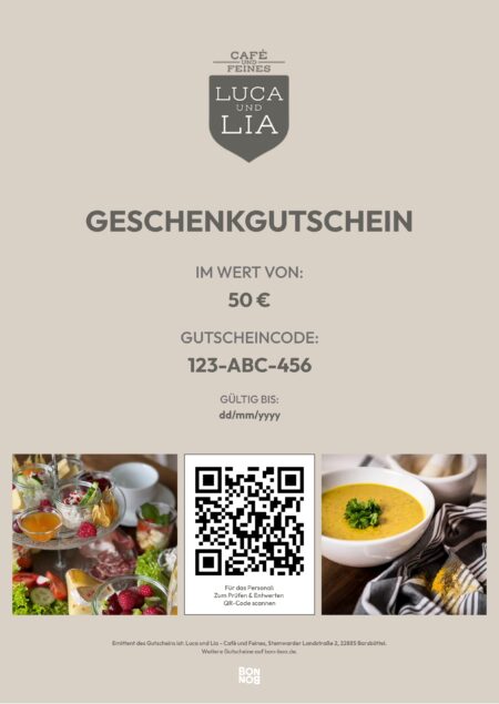 Restaurant-Gutschein für LUCA UND LIA