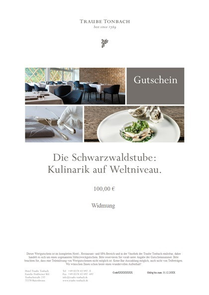 Restaurant-Gutschein für Traube Tonbach