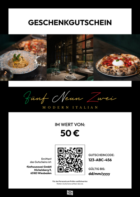 Restaurant-Gutschein für FünfNeunZwei