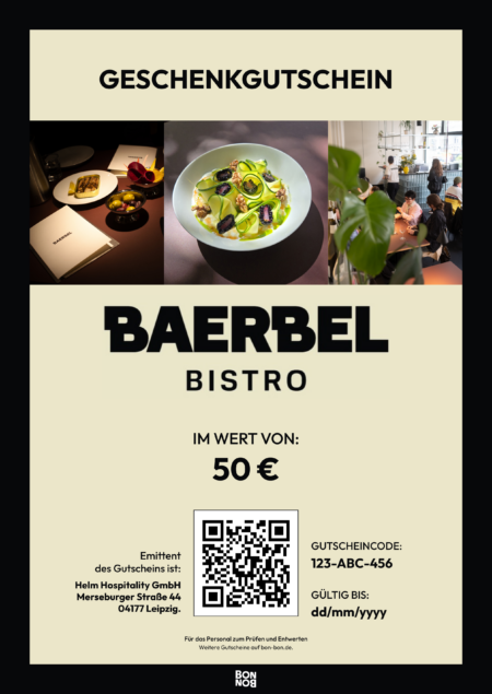 Restaurant-Gutschein für Bistro Baerbel