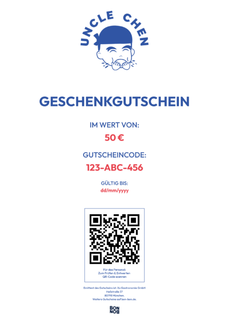 Restaurant-Gutschein für Uncle Chen