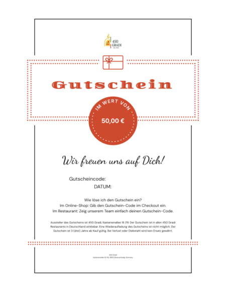 Restaurant-Gutschein für 450 GRADI