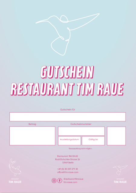 Restaurant-Gutschein für RESTAURANT TIM RAUE