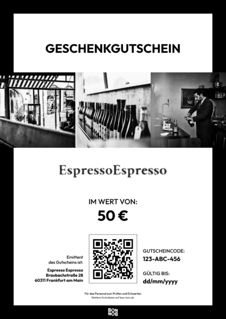 Restaurant-Gutschein für Espresso Espresso