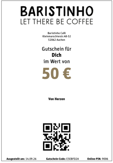 Restaurant-Gutschein für BARISTINHO