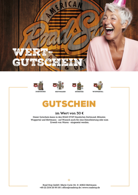 Restaurant-Gutschein für Road Stop