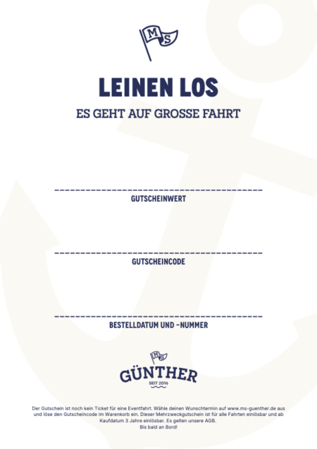 Restaurant-Gutschein für MS Günther