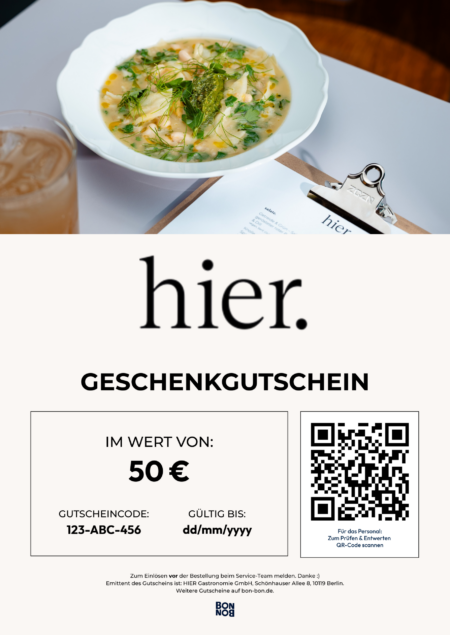 Restaurant-Gutschein für hier.