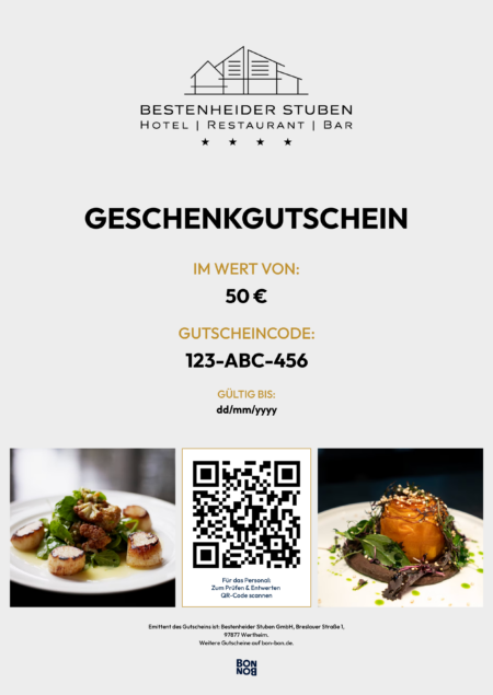 Restaurant-Gutschein für Bestenheider Stuben
