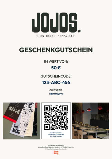Restaurant-Gutschein für JoJo‘s Slow Dough Pizza Bar