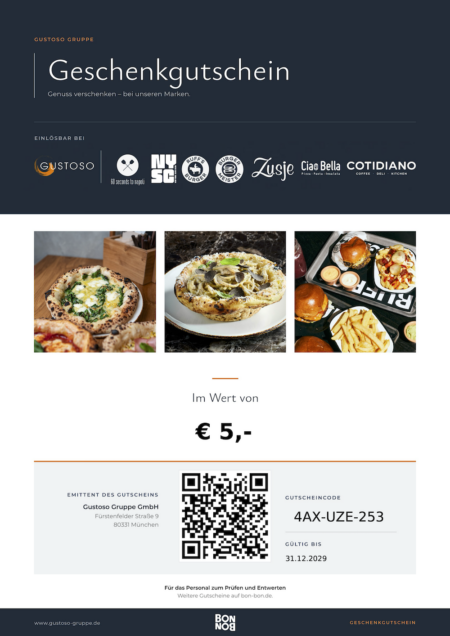 Restaurant-Gutschein für Gustoso