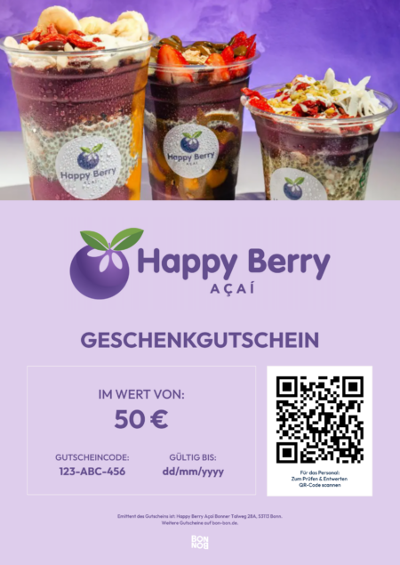 Restaurant-Gutschein für Happy Berry Acai