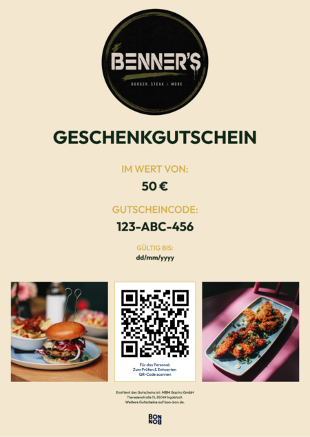 Restaurant-Gutschein für Benner’s Ingolstadt