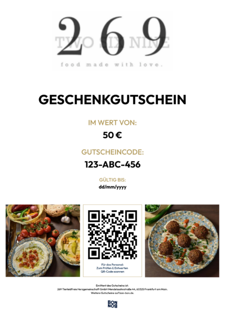 Restaurant-Gutschein für 269 Restaurant