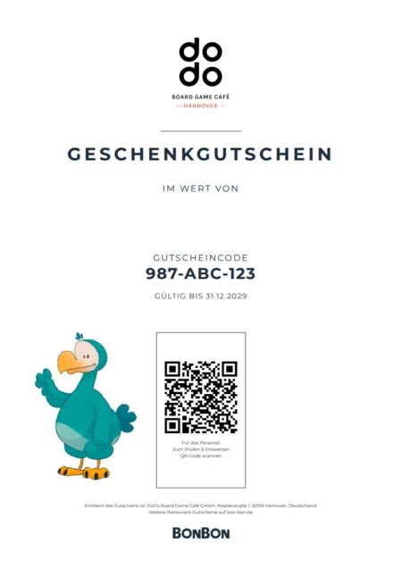 Restaurant-Gutschein für DoDo Board Game Café