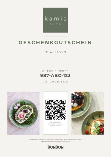 Restaurant-Gutschein für kamis café