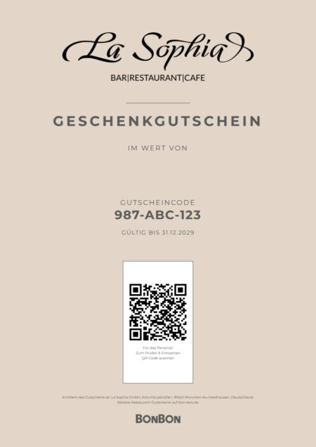 Restaurant-Gutschein für La Sophia