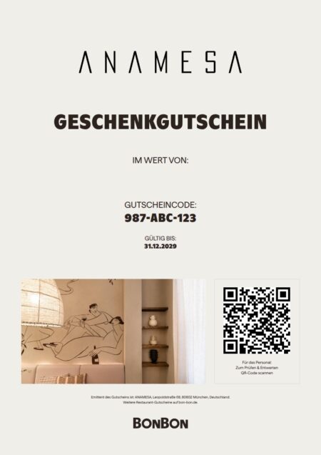 Restaurant-Gutschein für ANAMESA