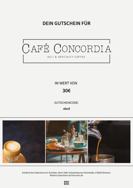 Restaurant-Gutschein für Café Concordia