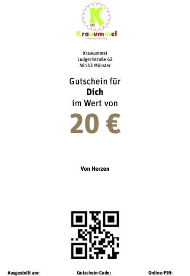 Restaurant-Gutschein für Krawummel