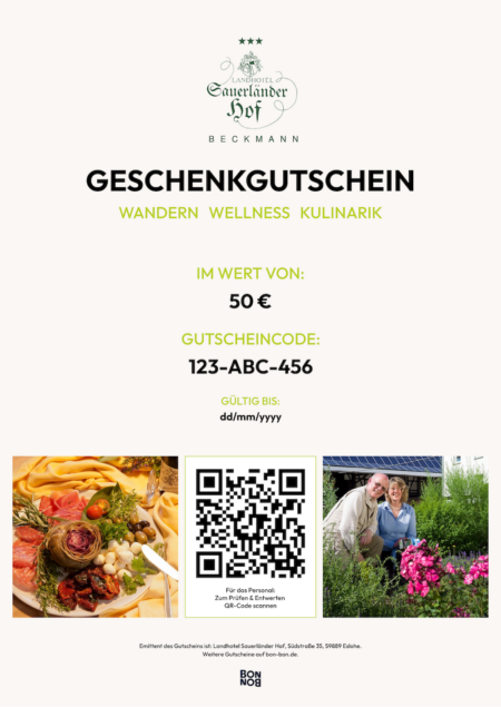 Restaurant-Gutschein für Sauerländer Hof